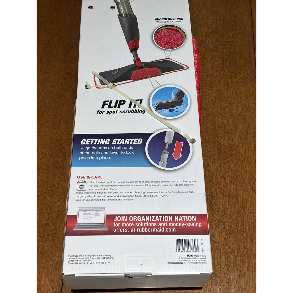 Reveal Floor Spray Mop 14 In. Flat Mop with Microfiber Mop Head - Picture 7 of 8